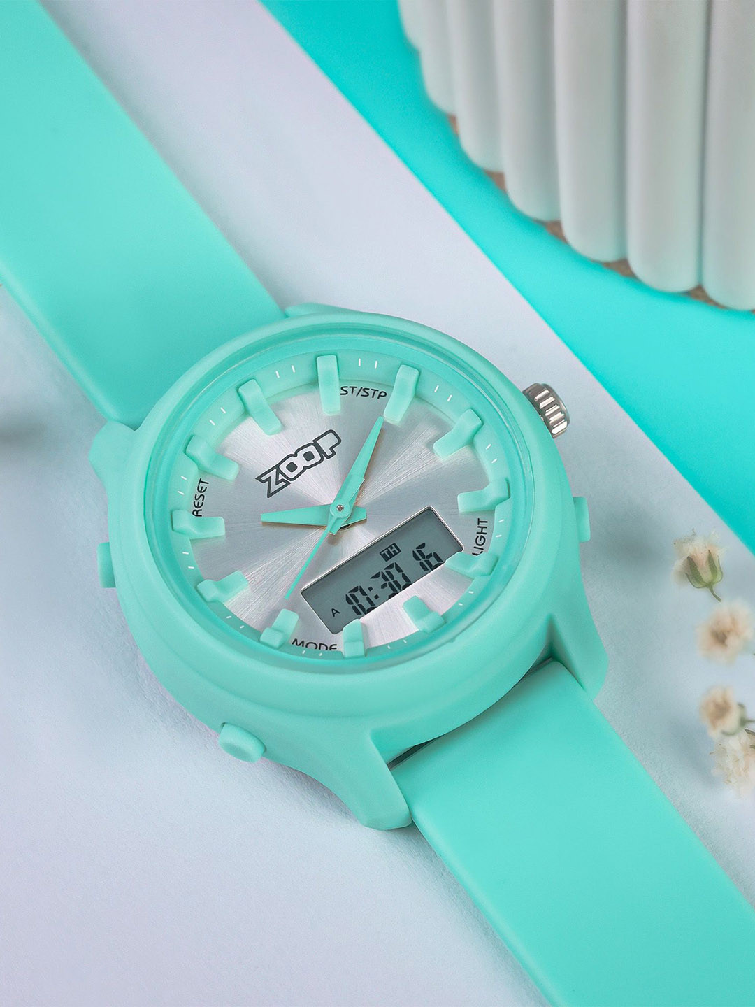 ZOOP Pastel Pop Analog Digital Round Dial Girls Watch - 16046PP03