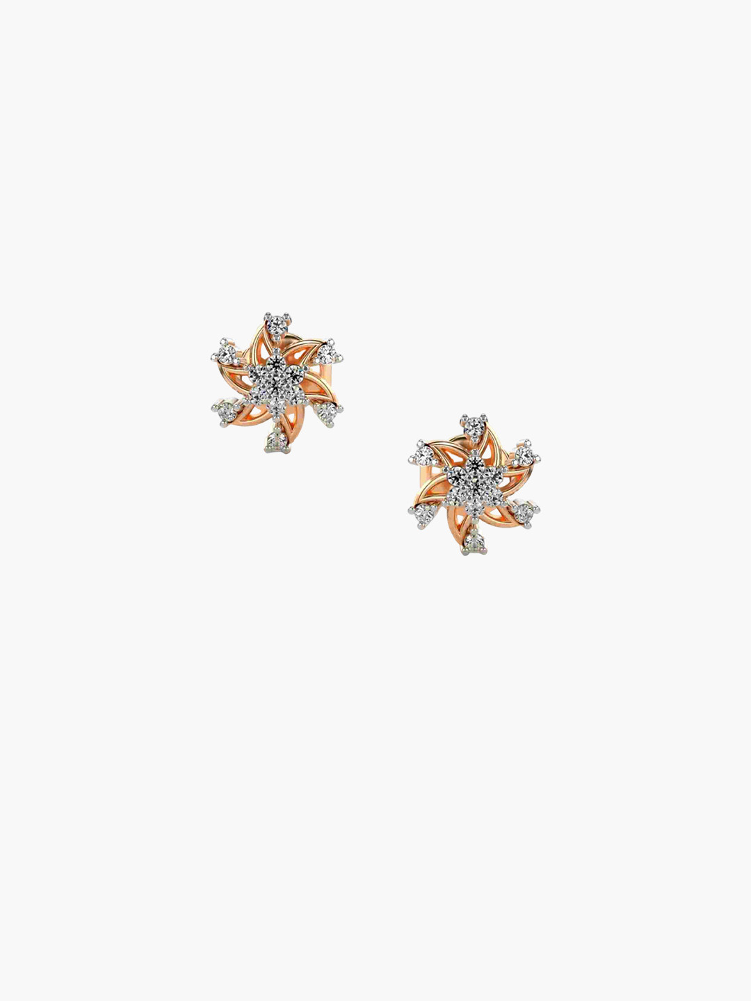 VALANOVA 14Kt Rose Gold 0.17 Carat Lab Grown Diamond Earrings