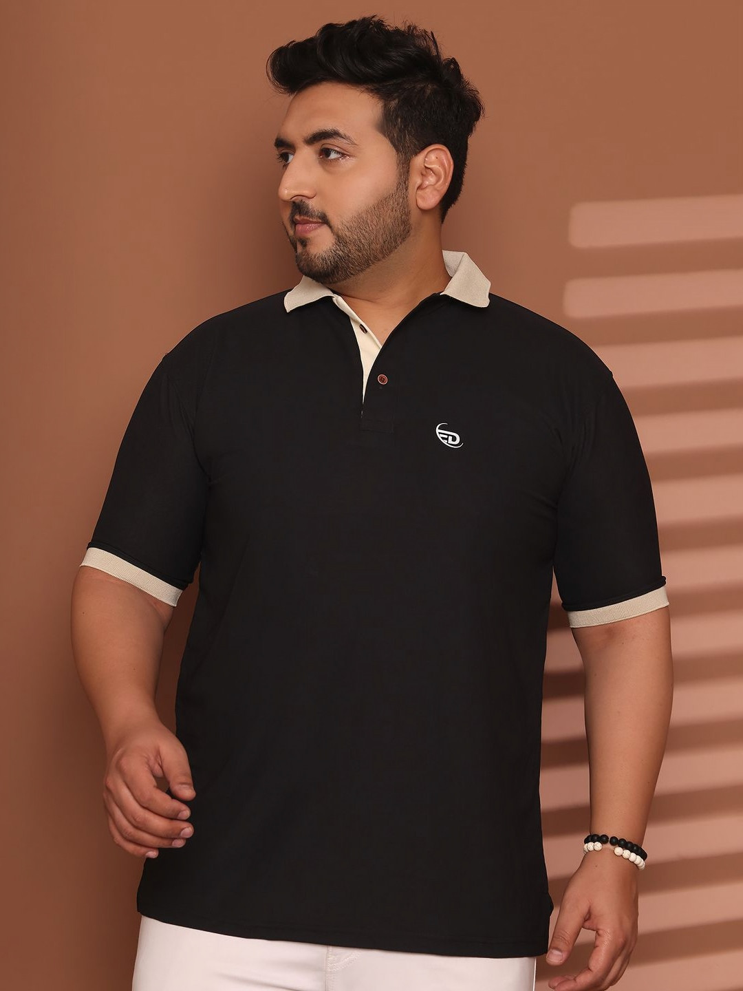 Enchanted Drapes Plus Size Polo Collar Short Sleeves T-shirt