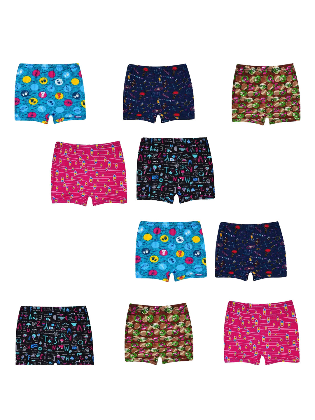 YELLOWDELIGHT Infant Girls Pack Of 10 Boyshorts Brief YD 812 Gaja(g) dischargeprnt0-6m-10p