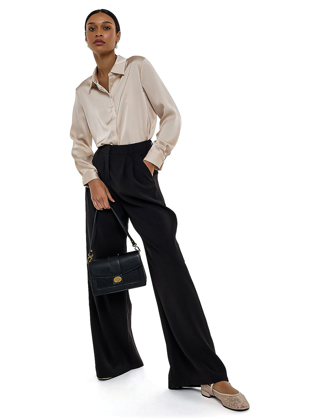 BCBG Long Sleeves Relaxed Fit Formal Shirt