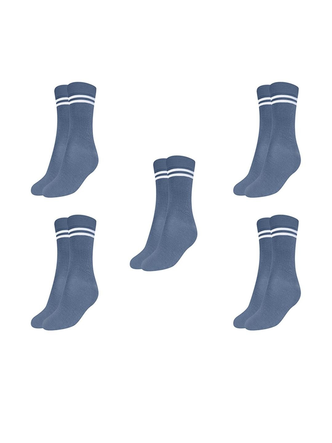 MUKHAKSH Boys Grey Socks - Pack Of 5