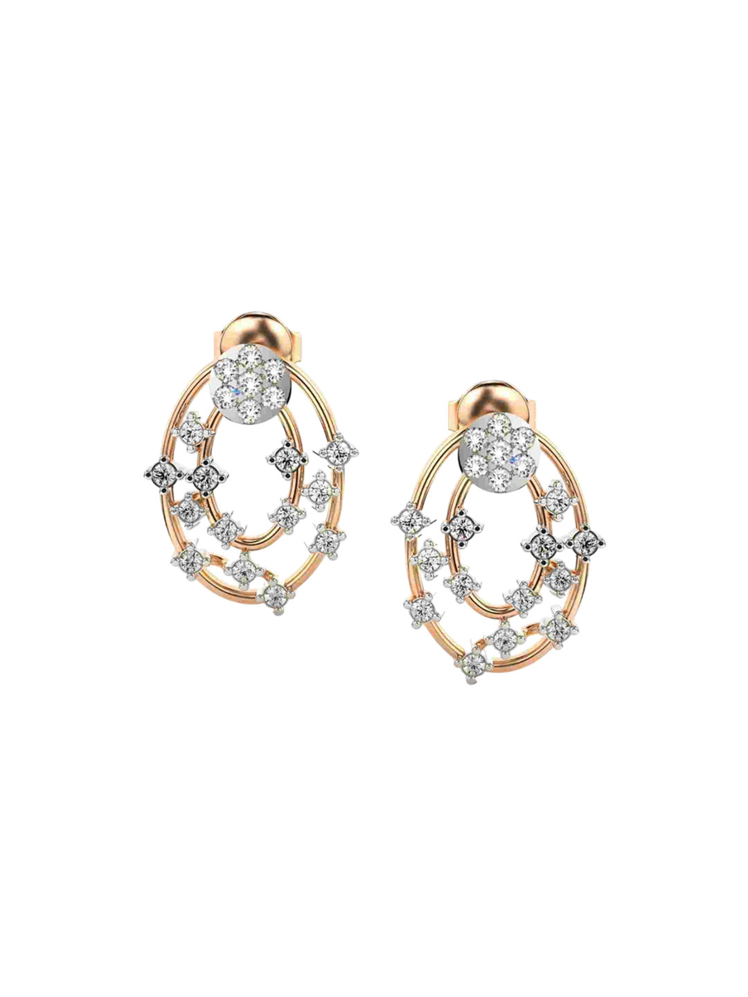 VALANOVA 18K Rose Gold Certified 0.62Ct Lab Grown Diamond Earrings