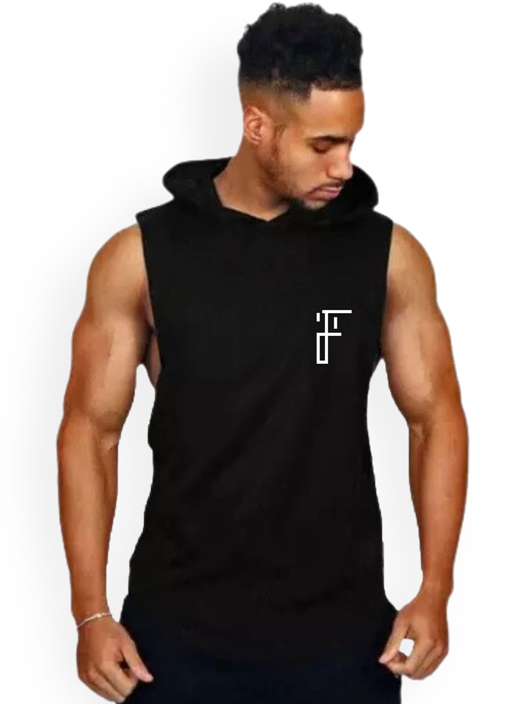 Fashnobic Origami Back  Printed Hooded GymVest FB-105_Back_pt-110
