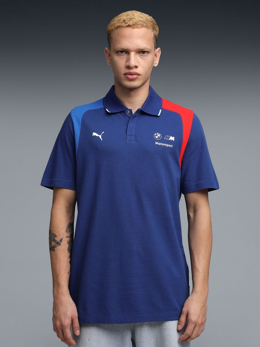 PUMA Motorsport Bmw Mms Polo Collar Cotton Sports T-shirt