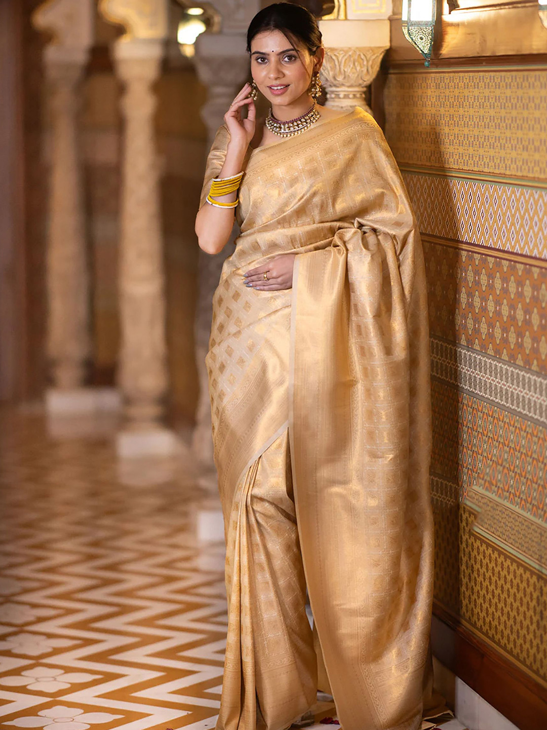 KALINI Woven Design Silk Blend Designer Saree