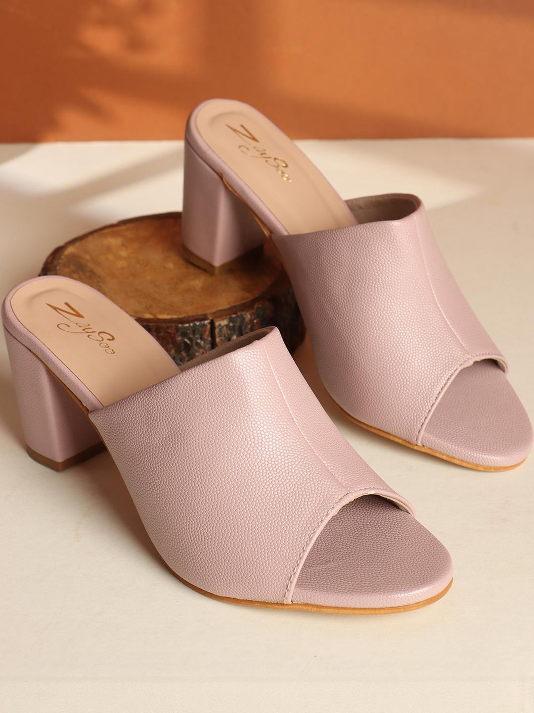 ZAYSOO Women Square Open Toe Heels Sandals