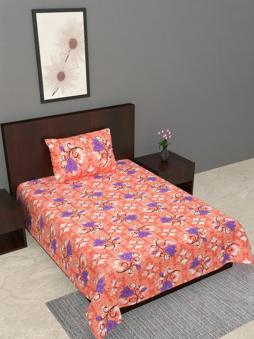 Salgia Printed Single Bedsheet with Pillow Covers