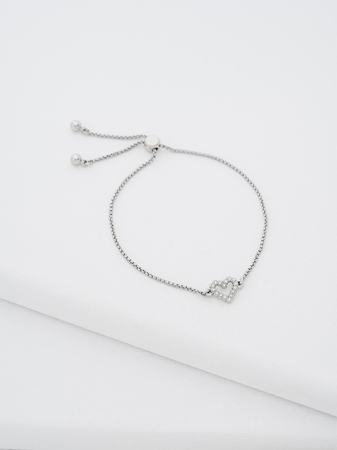 Ted Baker Crystals Studded Heart Shaped Charm Bracelet