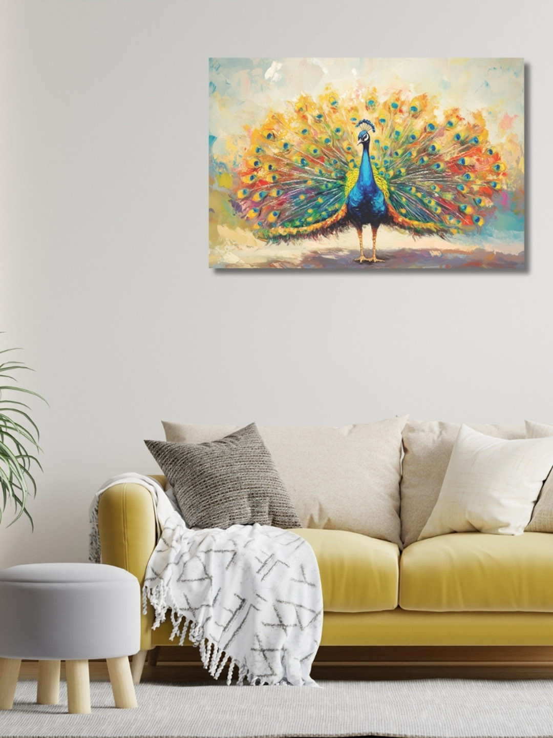 Viventiq Dancing Peacock Painting for Home Without Frame
