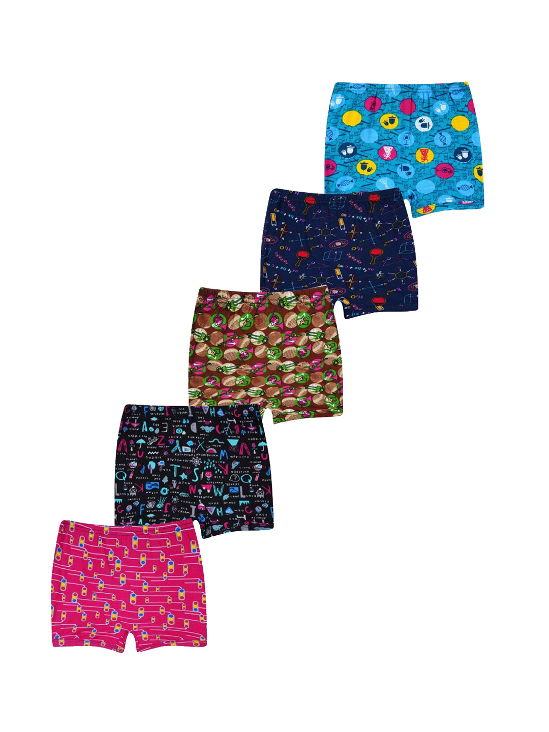 YELLOWDELIGHT Girls Pack Of 5 Cotton Boyshorts Briefs YD 811 Gaja (g)discharge prnt0-6m-5p
