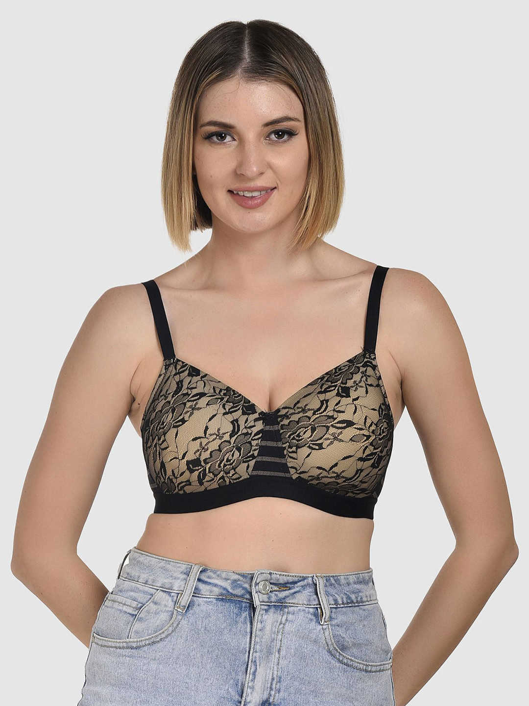 DressBerry Floral Design Full Coverage Lightly Padded Bra