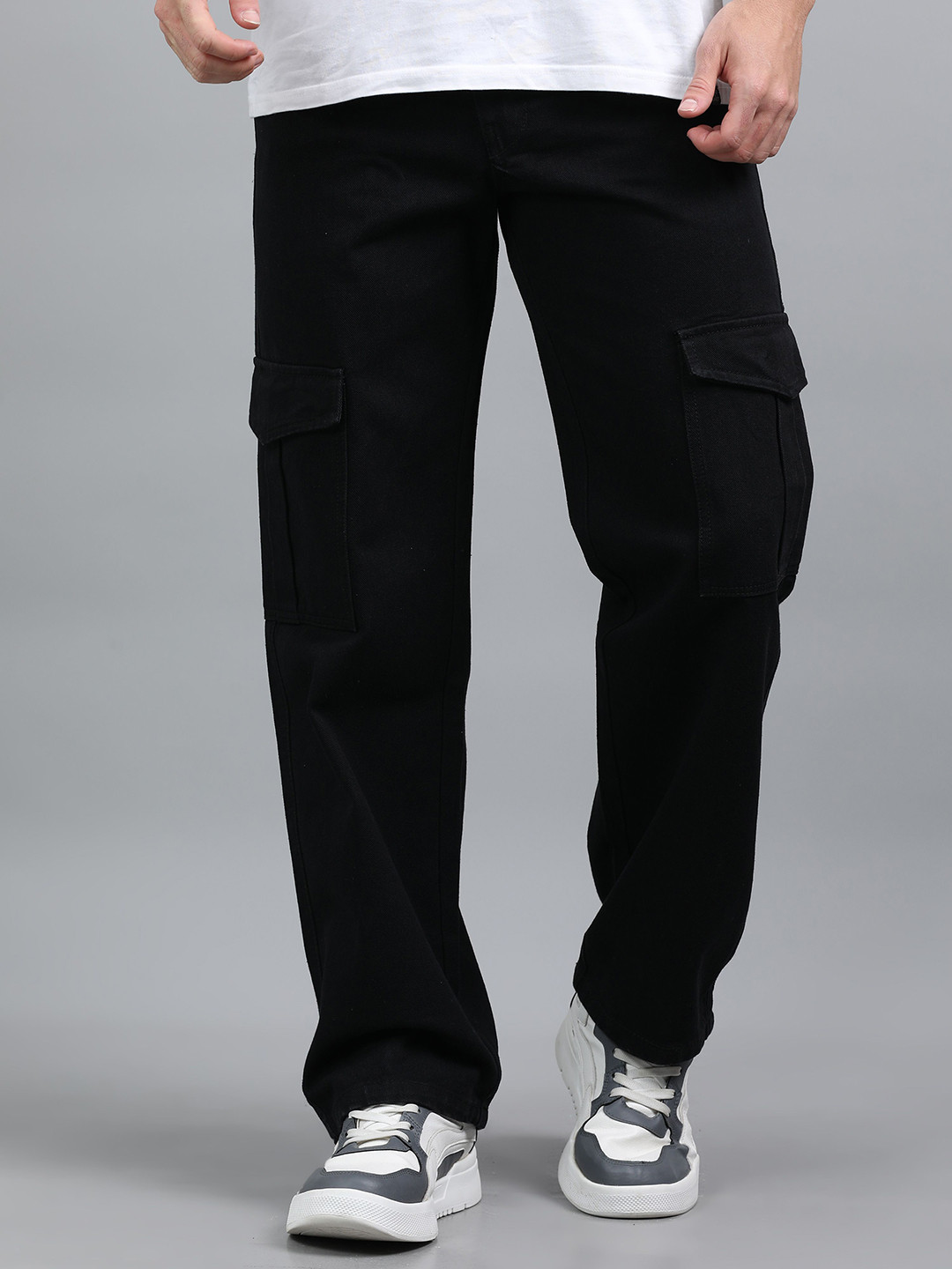 Kolor Fusion Men Baggy Mid-Rise Cotton Non Stretchable Cargo Styles Jeans