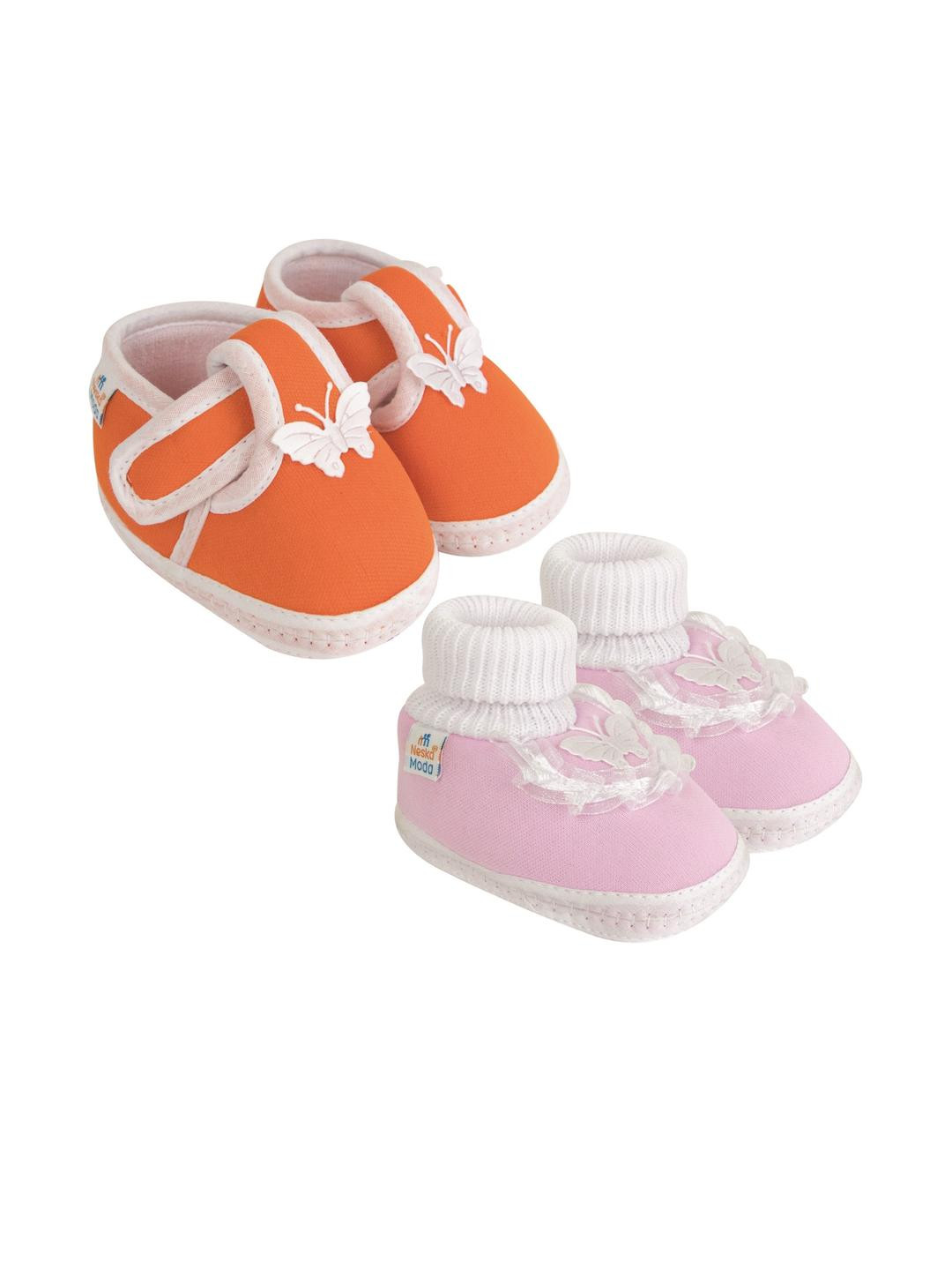 NESKA MODA Orange Cotton Booties