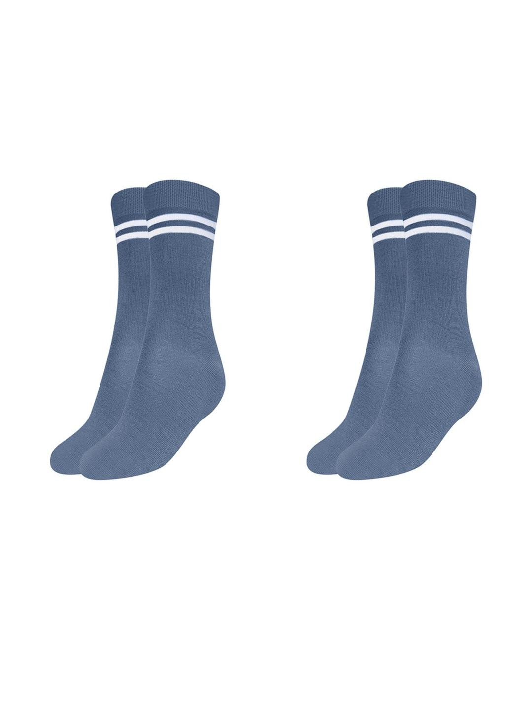 MUKHAKSH Boys Grey Socks - Pack Of 2