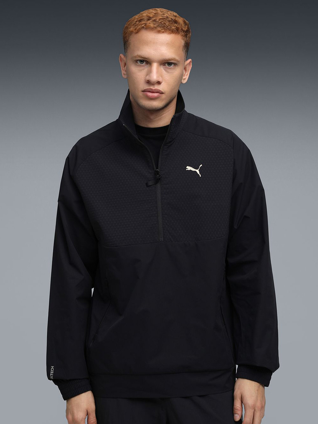 Puma Tech Half-Zip Men High Neck Front-Open Crew Sweatshirt