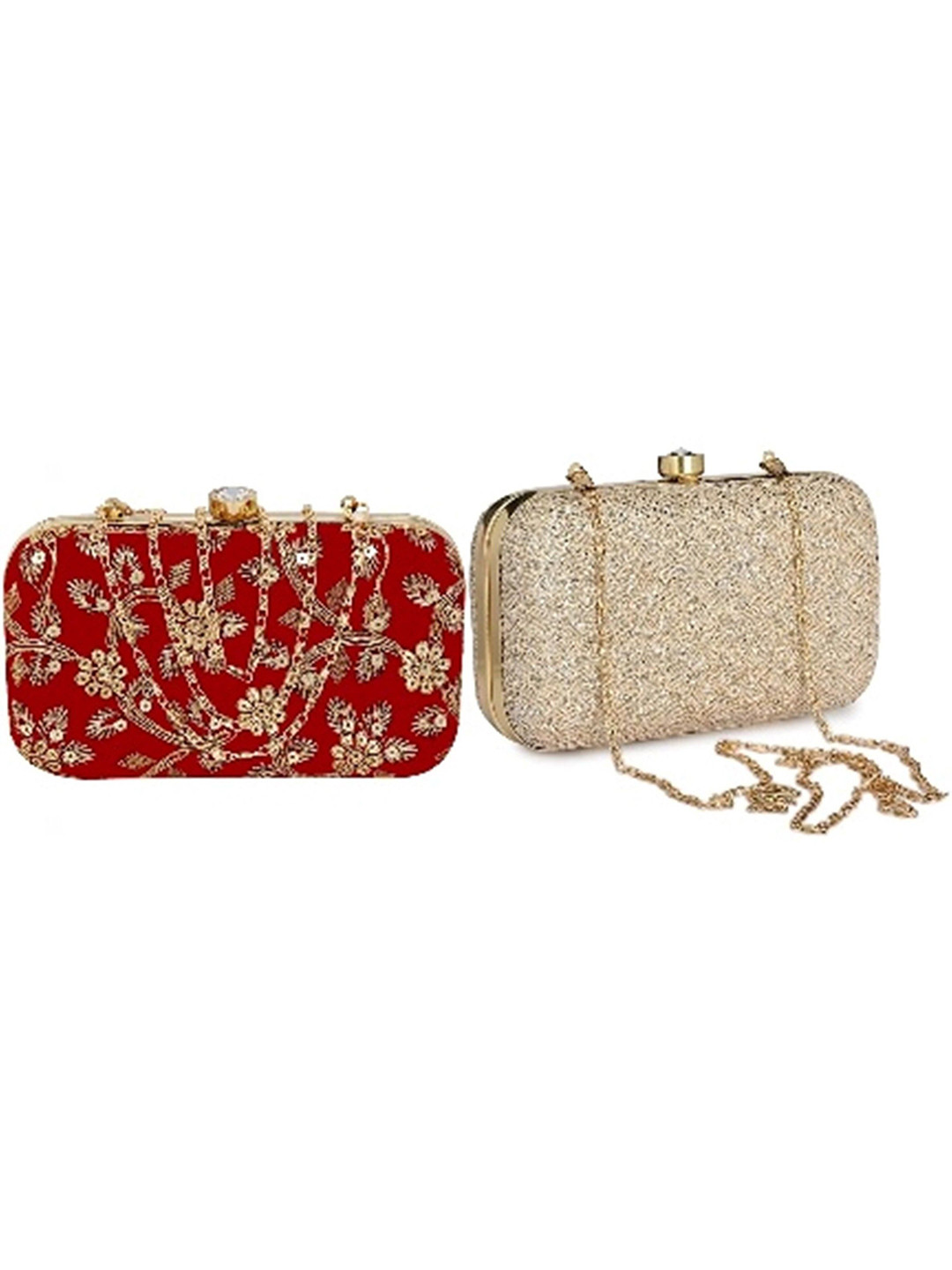 Rapid Costore 2 Pieces Embellished Box Clutches
