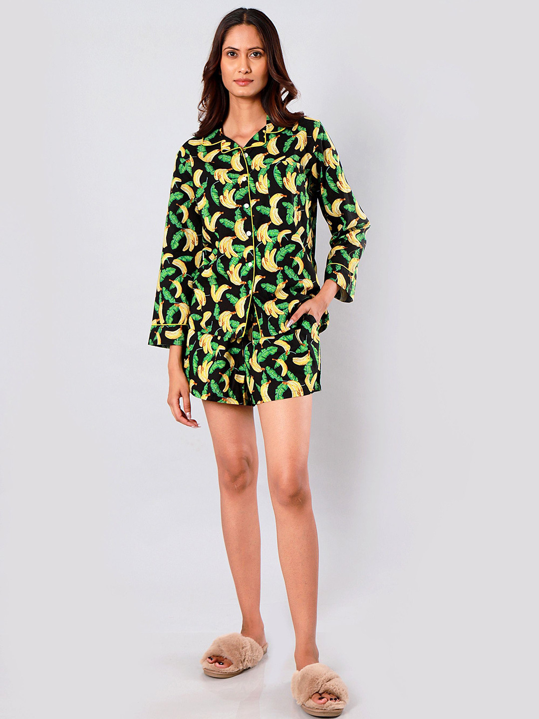 ETC Women Graphic Printed Shorts & Shirts Night suit