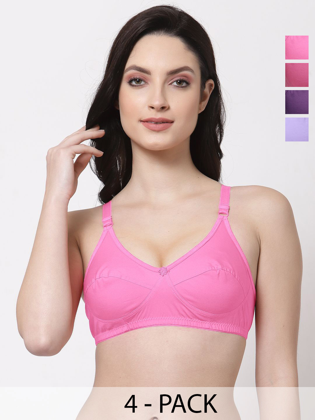 SHYAM SONS FLAIR Shine Pack of 4 Full Coverage Cut and Sew Bra