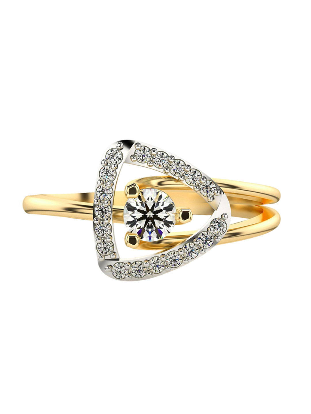 VALANOVA Sterling Silver Yellow Gold Plated 0.21Ct Lab Grown Diamond Ring
