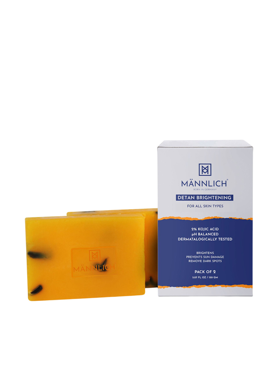 Mannlich Pack Of 2 Detan Brightening Soap - 75 g Each