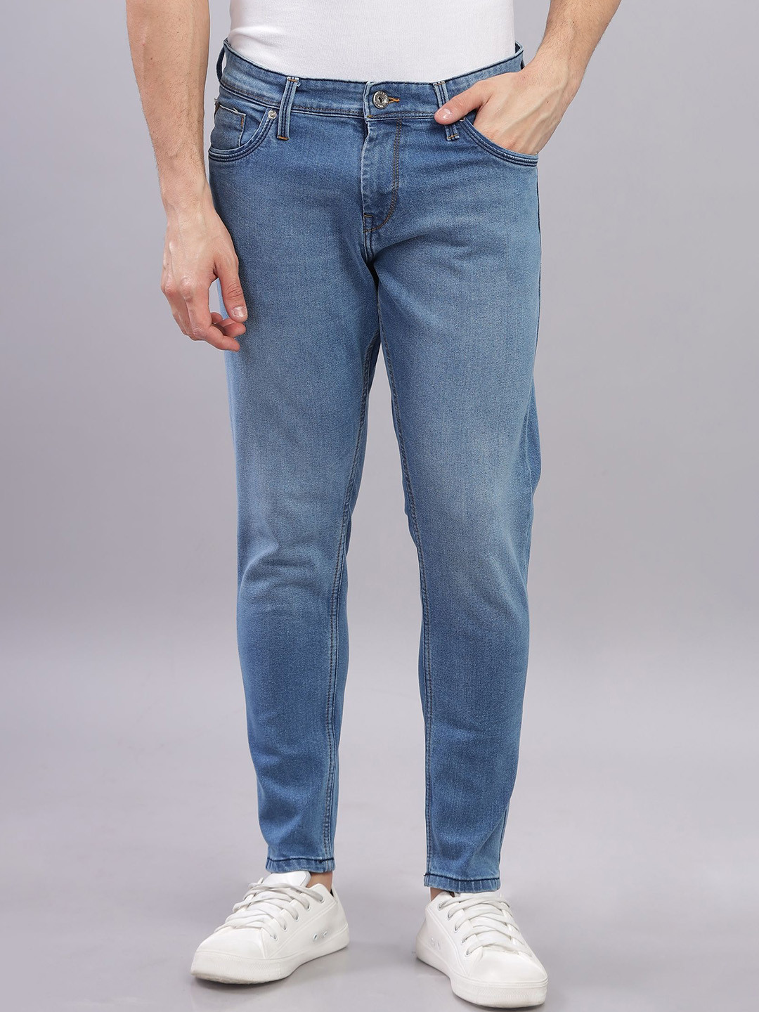 THREE DAYS Men Regular Fit Mid-Rise Light Fade Stretchable Jeans