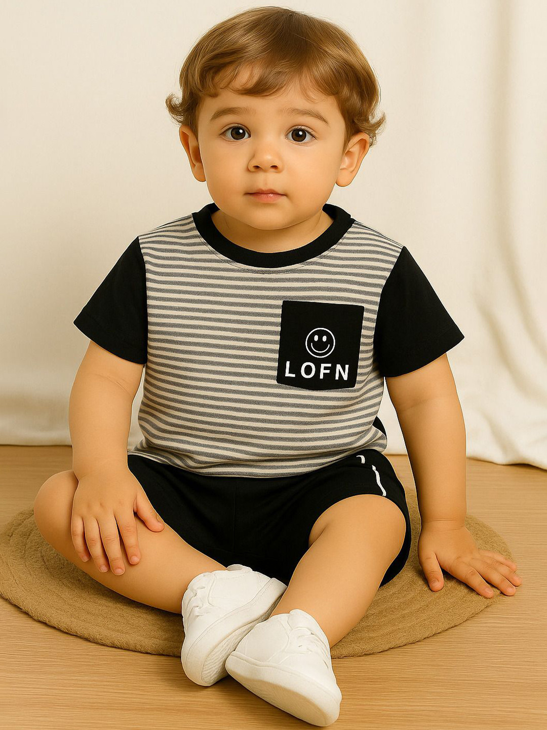 BAESD Kids Striped Short Sleeves T-shirt With Shorts
