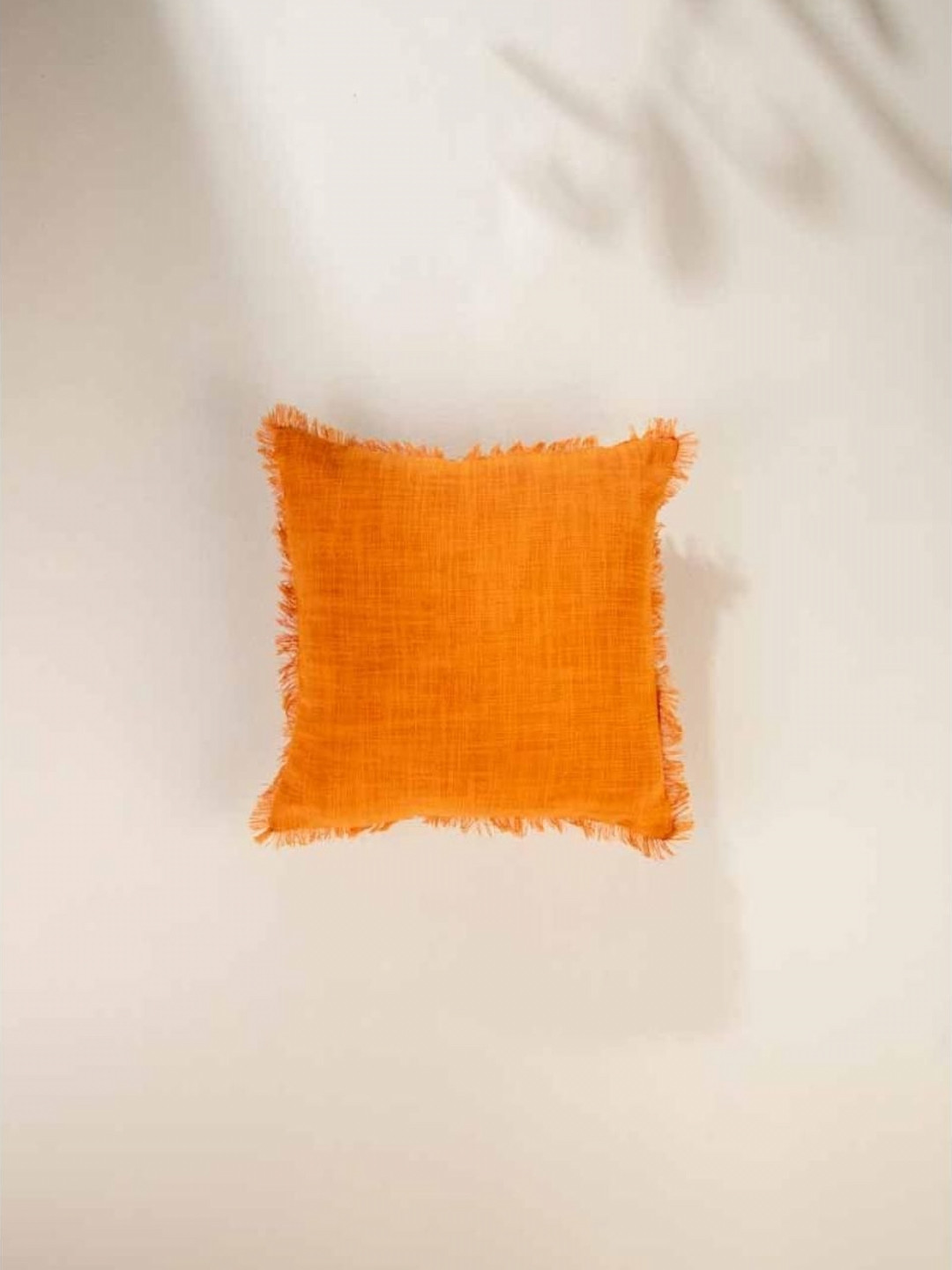 FREEDOM TREE Raffia Orange Square Cushion Cover
