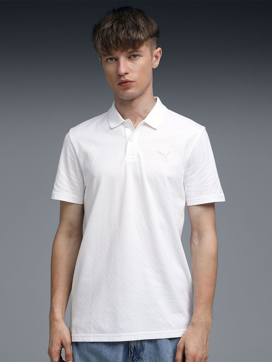 Puma Premium Essentials Jacquard Polo Cotton Tshirt