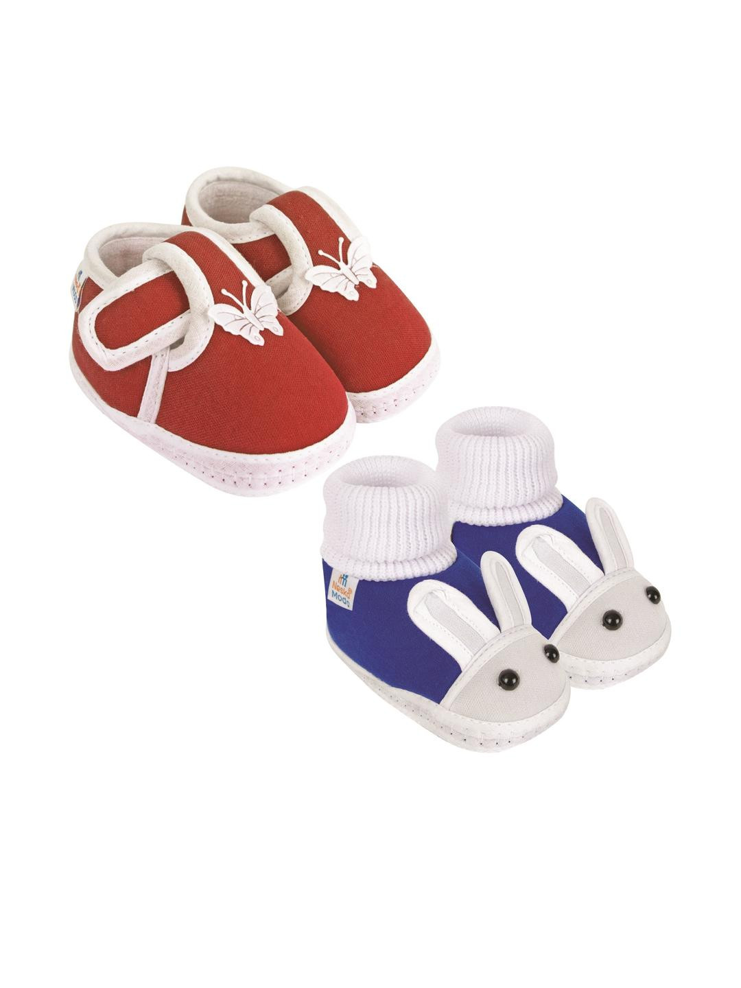 NESKA MODA Maroon Cotton Booties