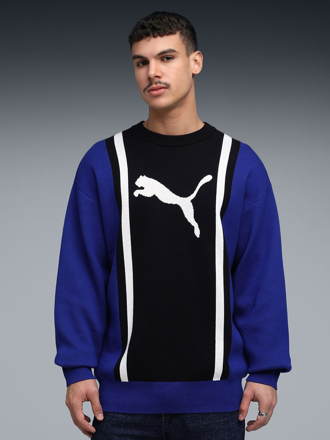 Puma Future Archive Unisex Colourblocked Cotton Relaxed Fit Crew Neck Sweatshirt