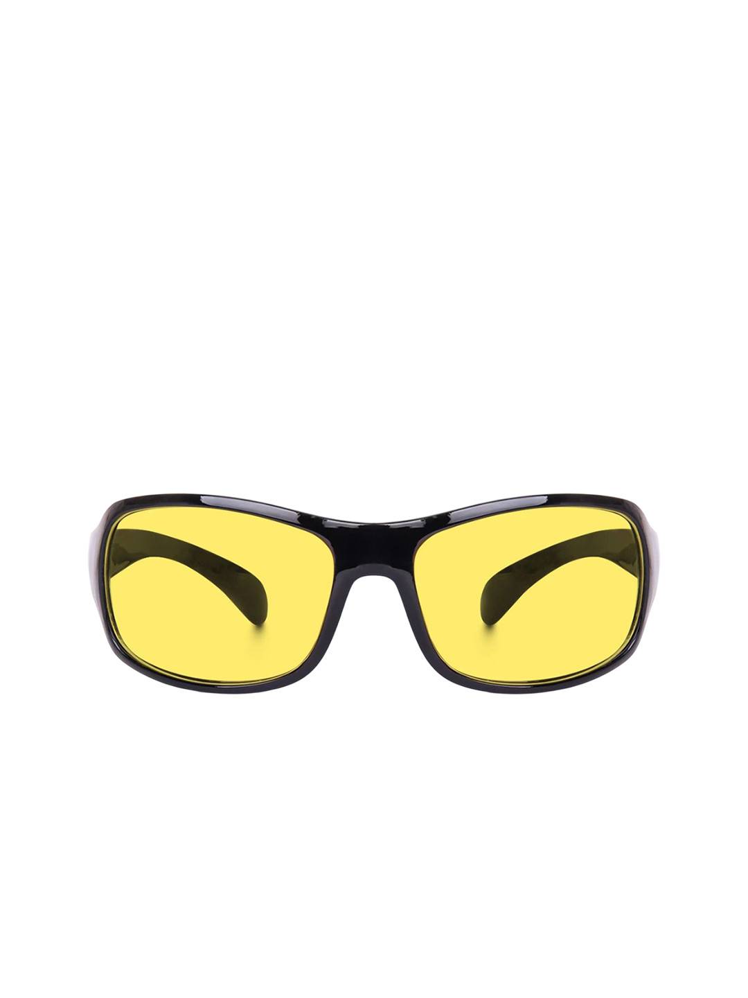 LEGEND EYEWEAR Unisex Yellow Lens & Black Wayfarer Sunglasses with