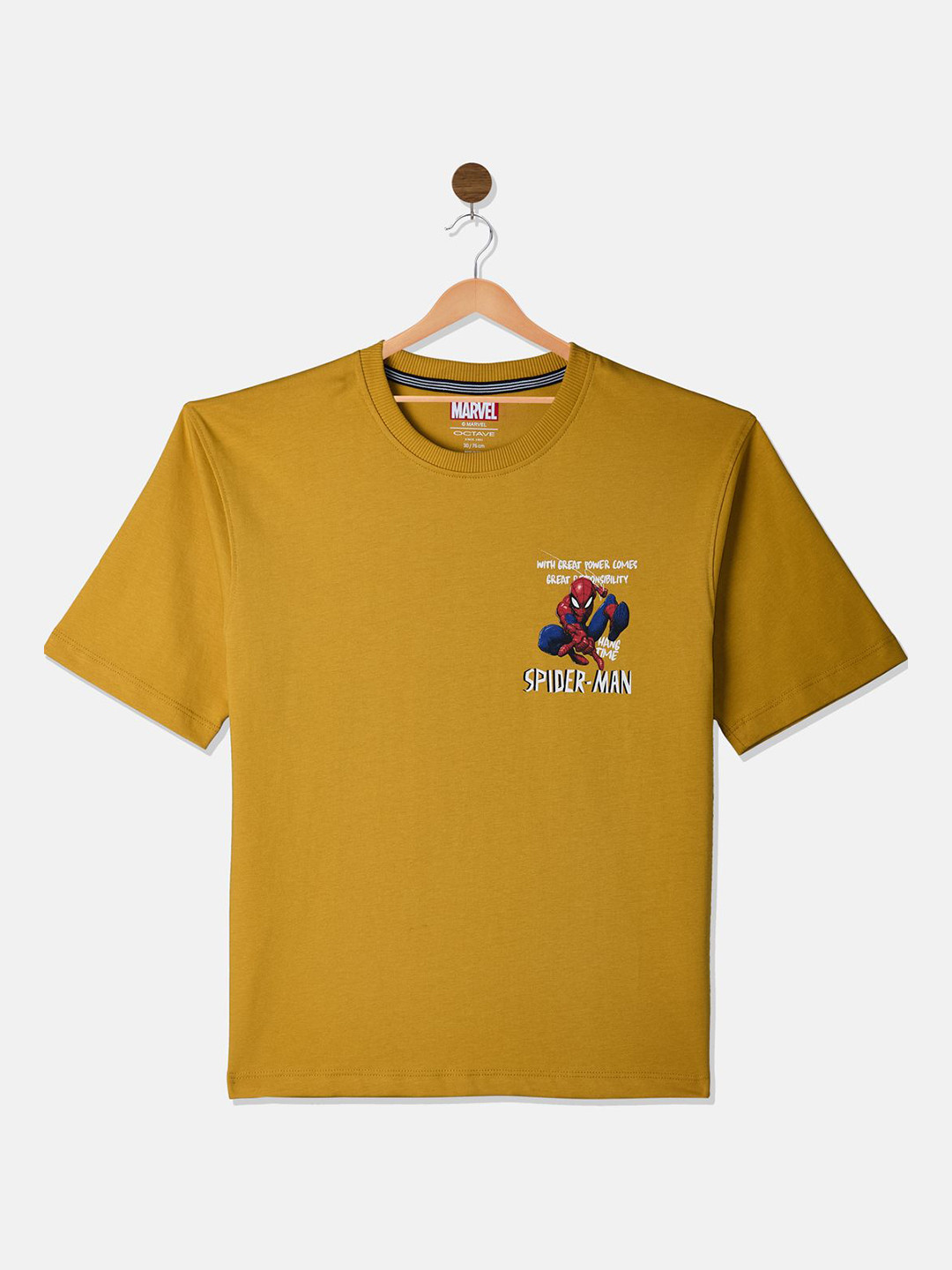 Octave Boys Spider-Man Graphic Printed Round Neck Cotton T-shirt