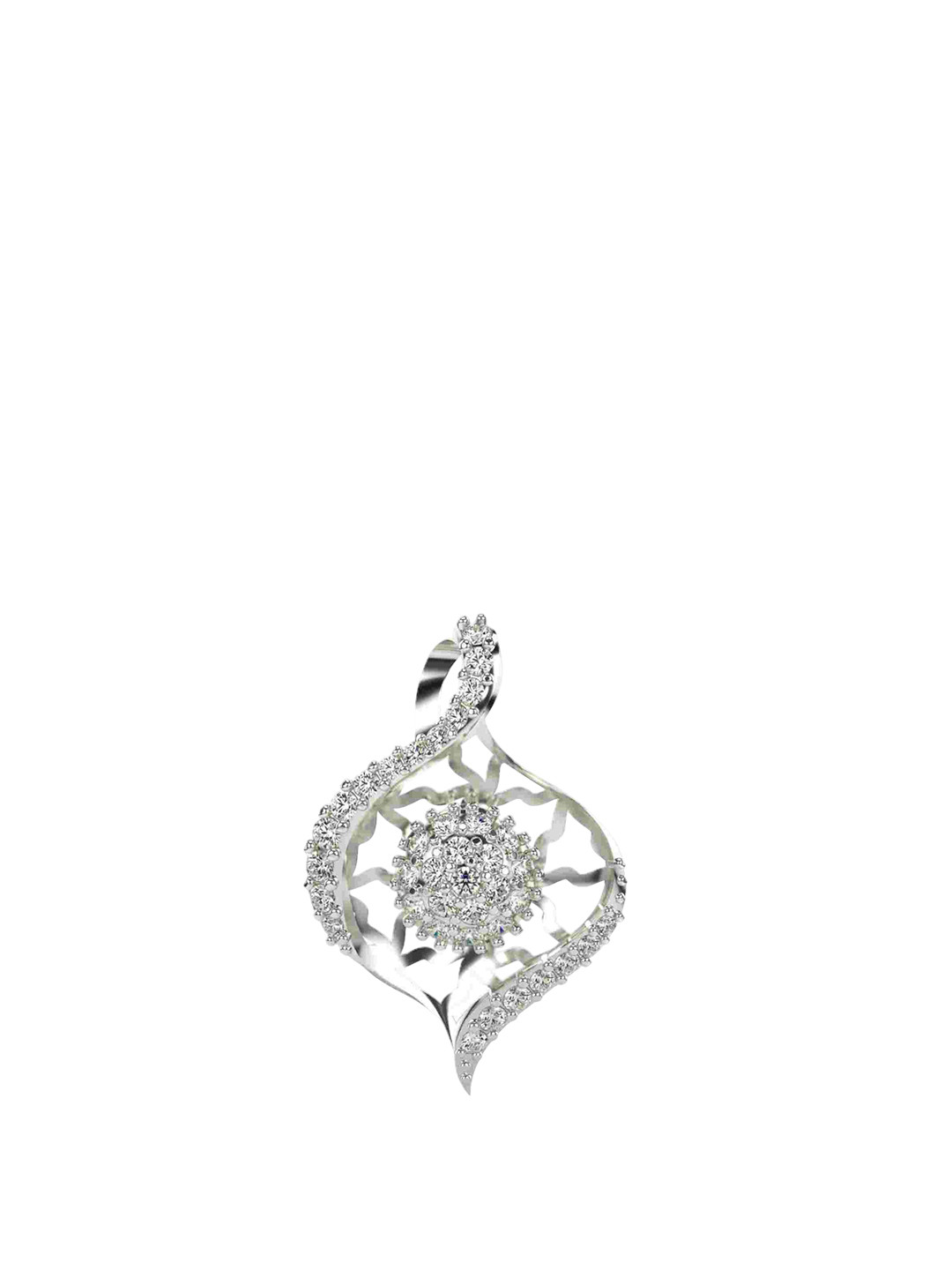 VALANOVA 18K White Gold Plated 0.33Ct Lab Grown Diamond Pendant