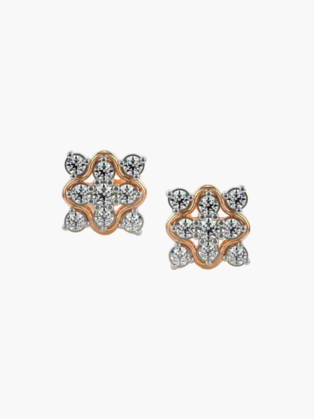 VALANOVA 14K Rose Gold Certified 0.42Ct Lab Grown Diamond Earrings