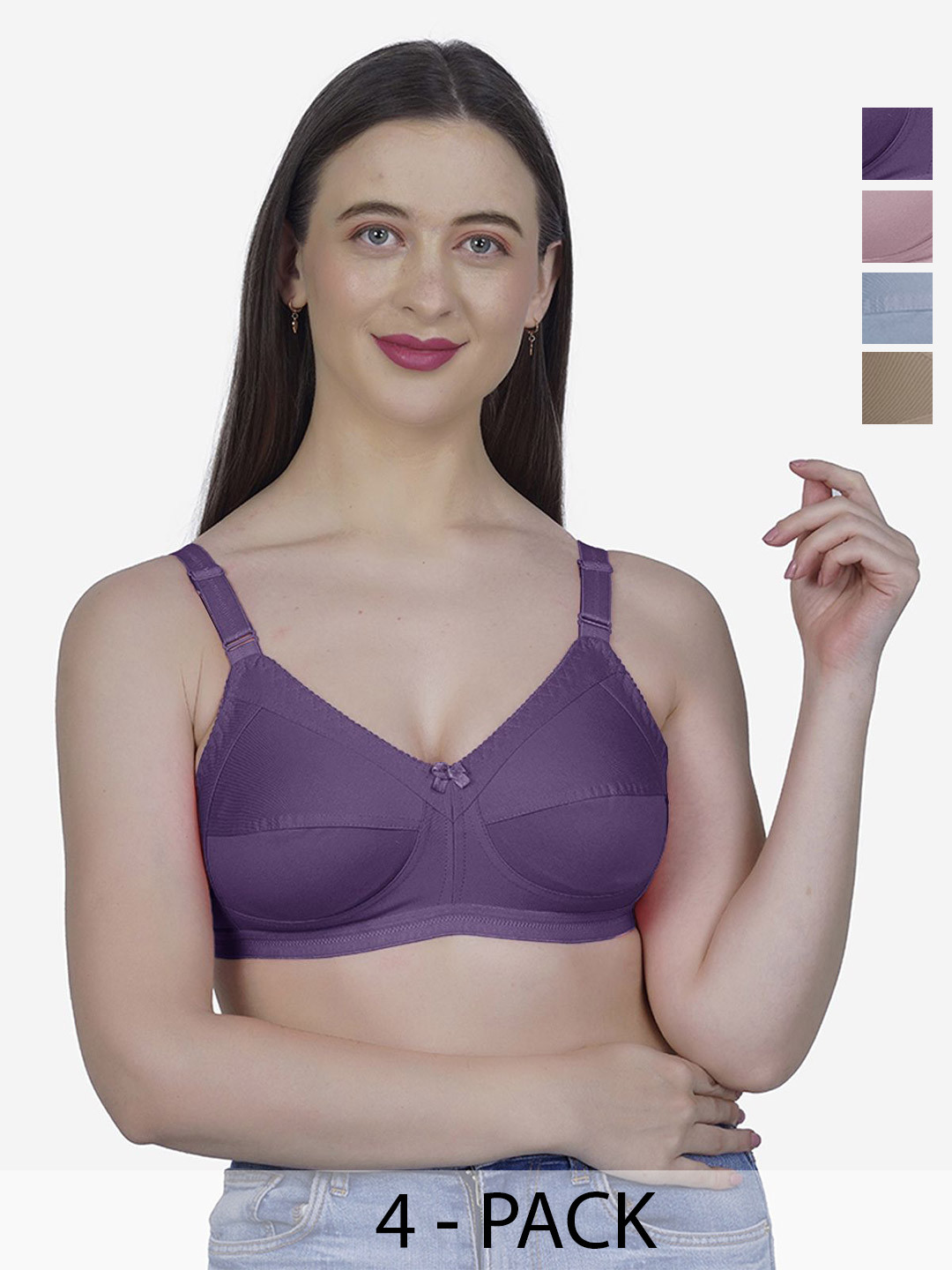 SHYAM SONS FLAIR G603 Pack Of 4 Full Coverage Minimizer Bra