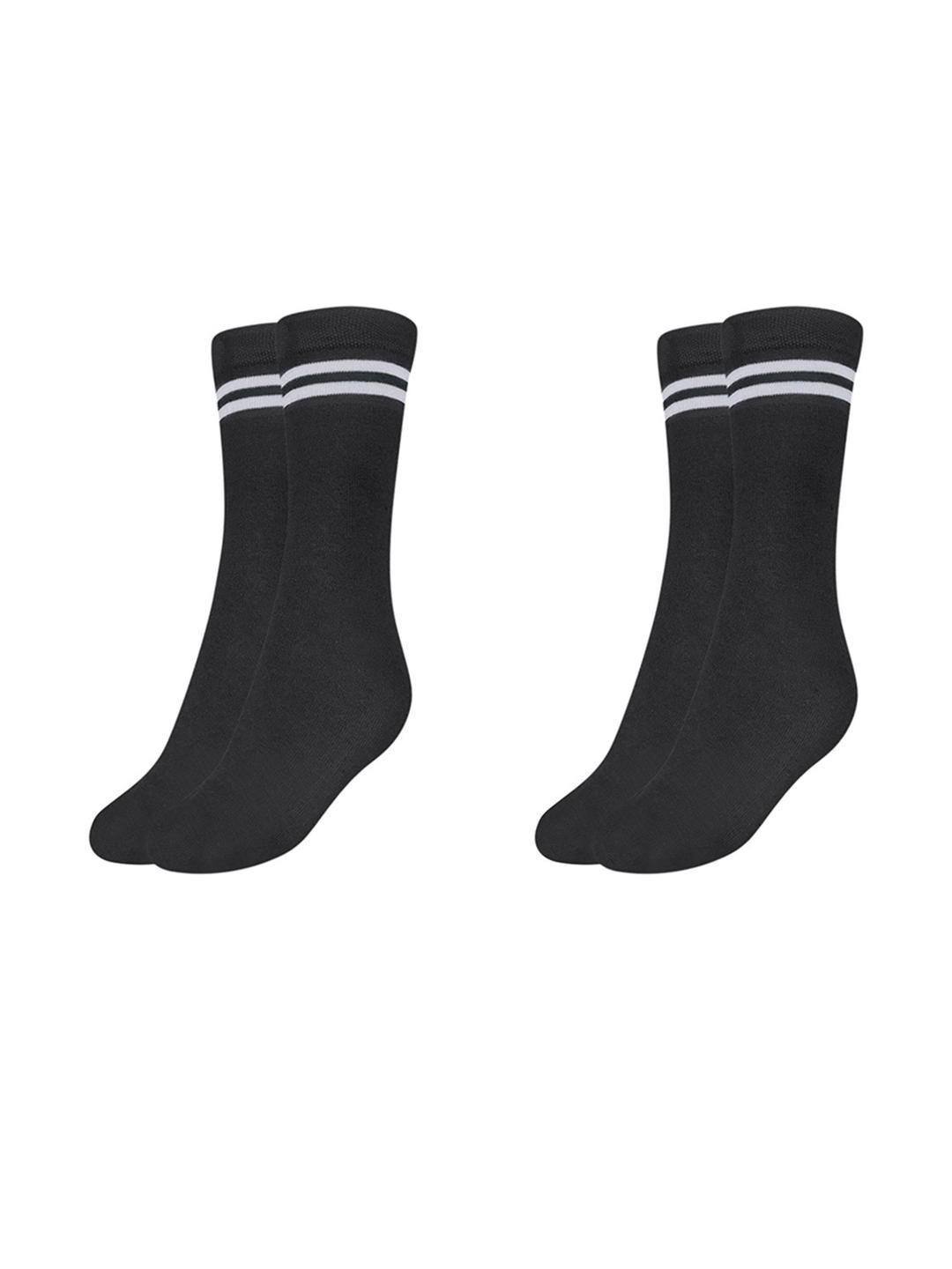 MUKHAKSH Boys Black Socks - Pack Of 2