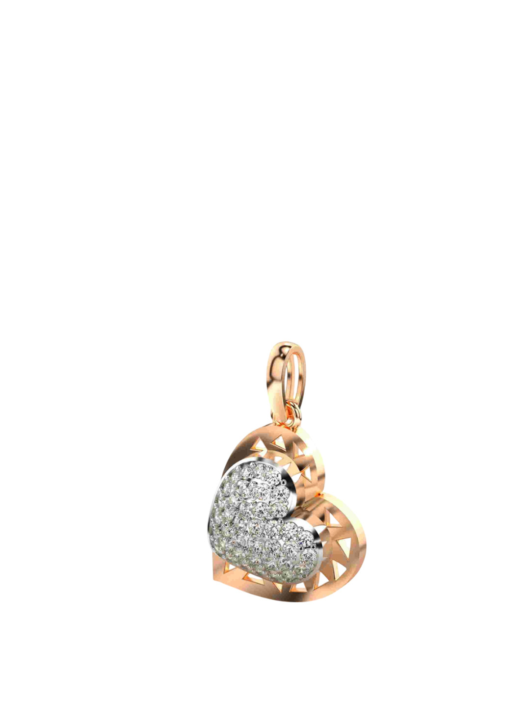 VALANOVA 14K Rose Gold Plated 0.47Ct Lab Grown Diamond Pendant