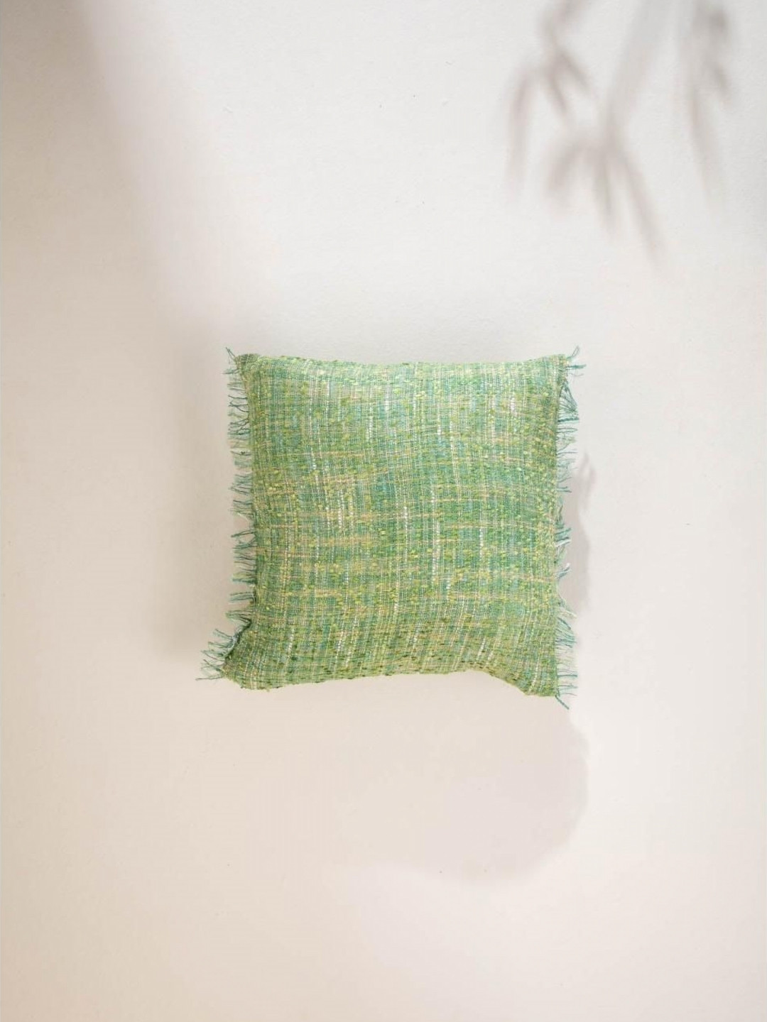 FREEDOM TREE Wetland Tweed Green Striped Textured Pure Cotton Square Cushion Covers
