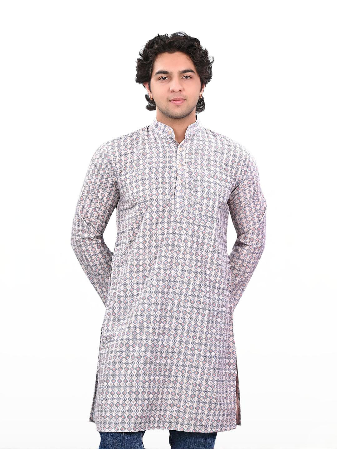 Dymano Beige Blended Kurtas
