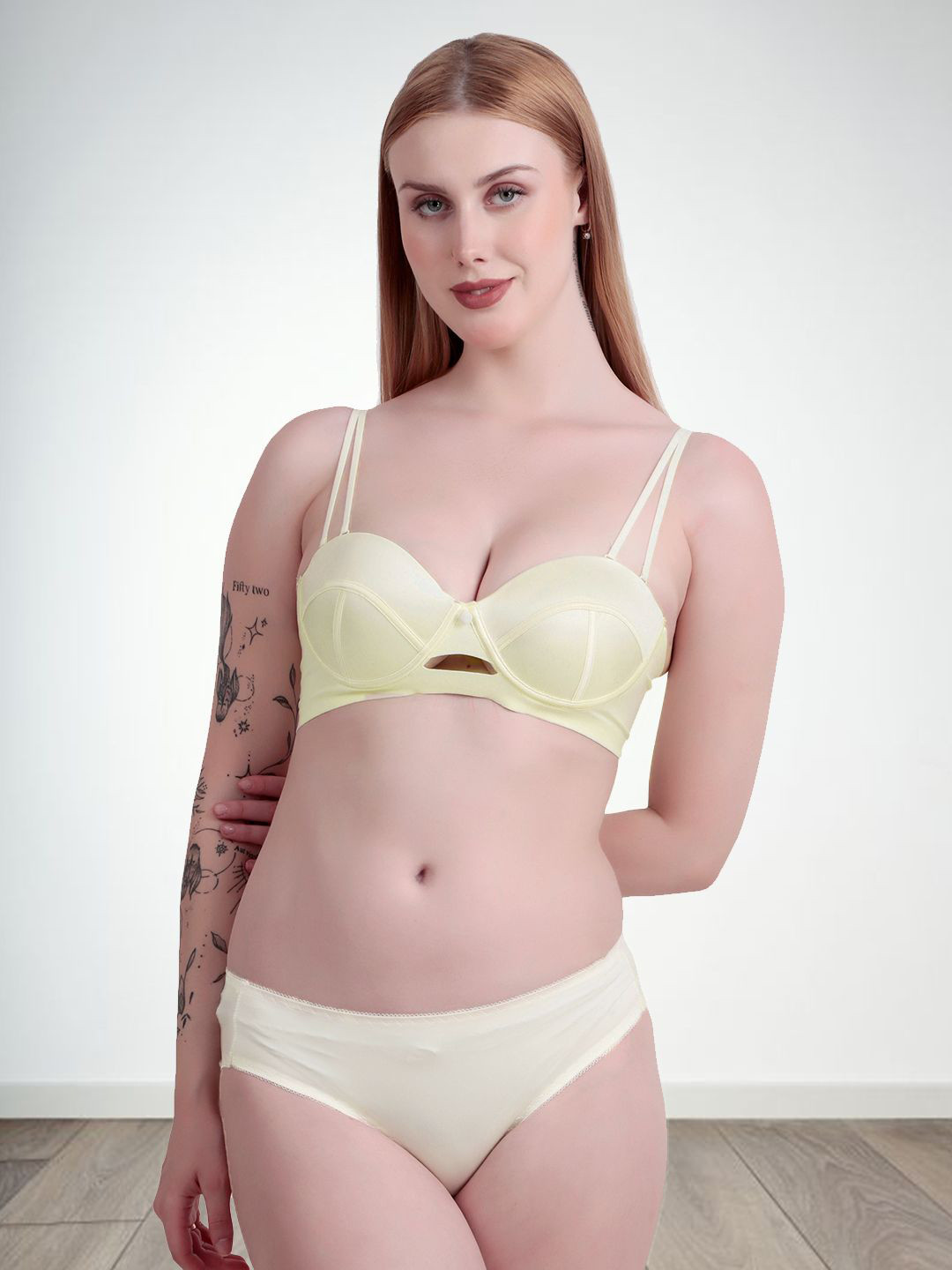 Secret Lives Padded Lingerie Set Silk moonlight Pearl-W