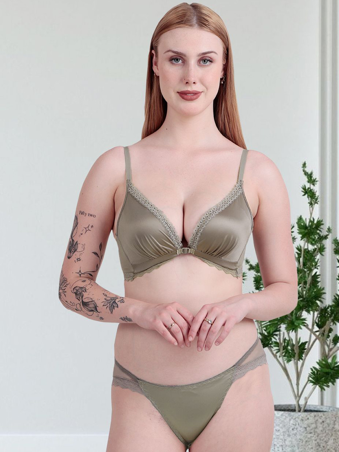 Secret Lives Padded Wireless Lingerie Set 8826-Silk Royel Cross-LG