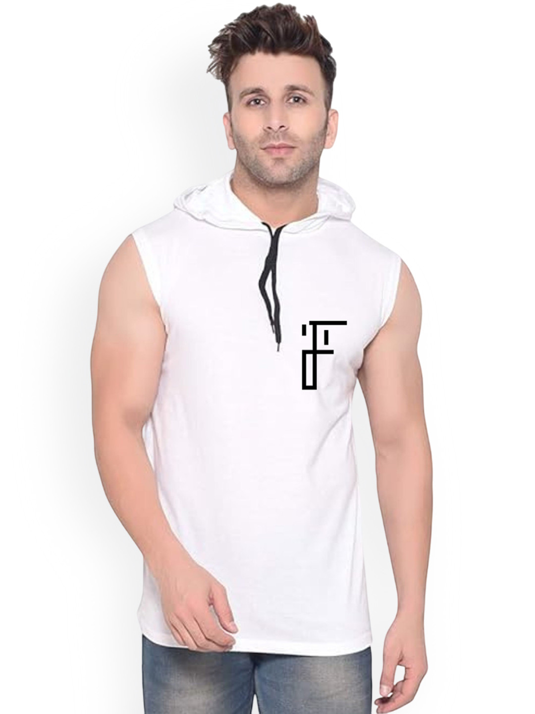 Fashnobic Be Fast Be Or Last Back Printed Hooded Neck Gym Vest FB-106_W_Back_pt-298