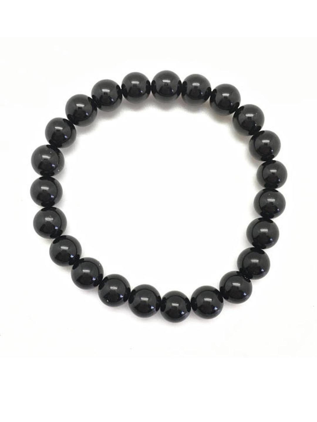 Divine souvenirs Unisex Tourmaline Beaded Elasticated Bracelets
