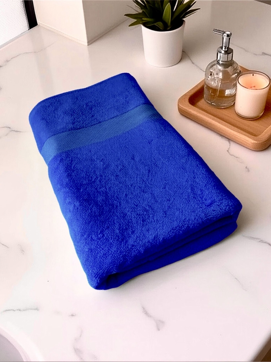 Triani Navy Blue Bamboo 450 GSM Bath Towel