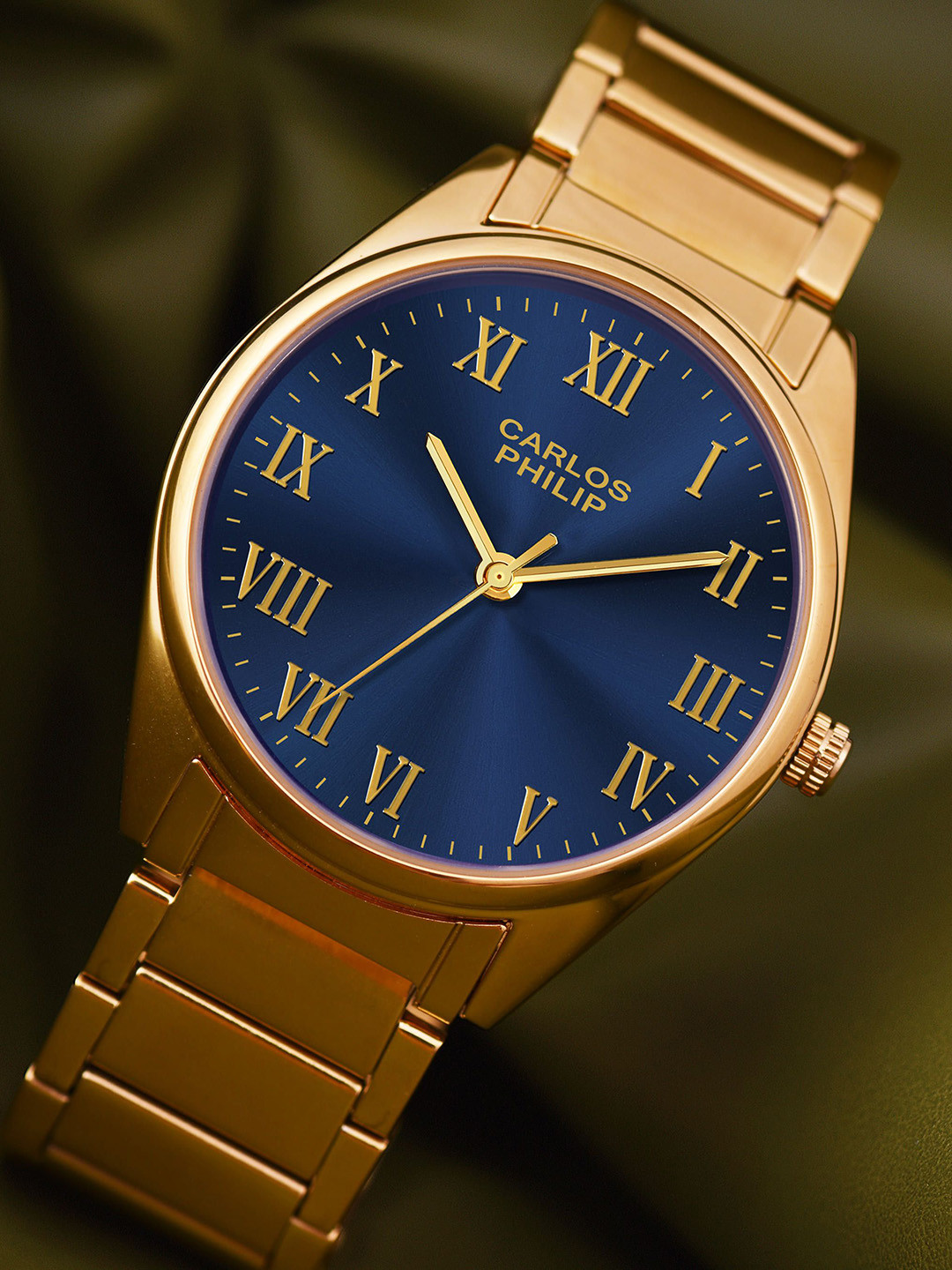 CARLOS PHILIP Men Bracelet Style Straps Analogue Watch Aether RSG 11 BLUE IGP