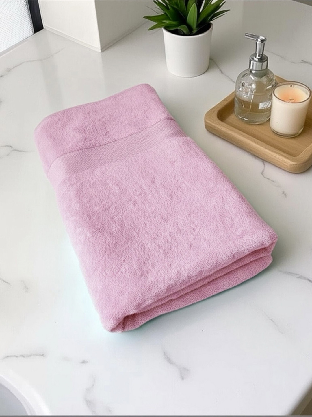 Triani Pink 1 Bamboo 450 GSM Bath Towel
