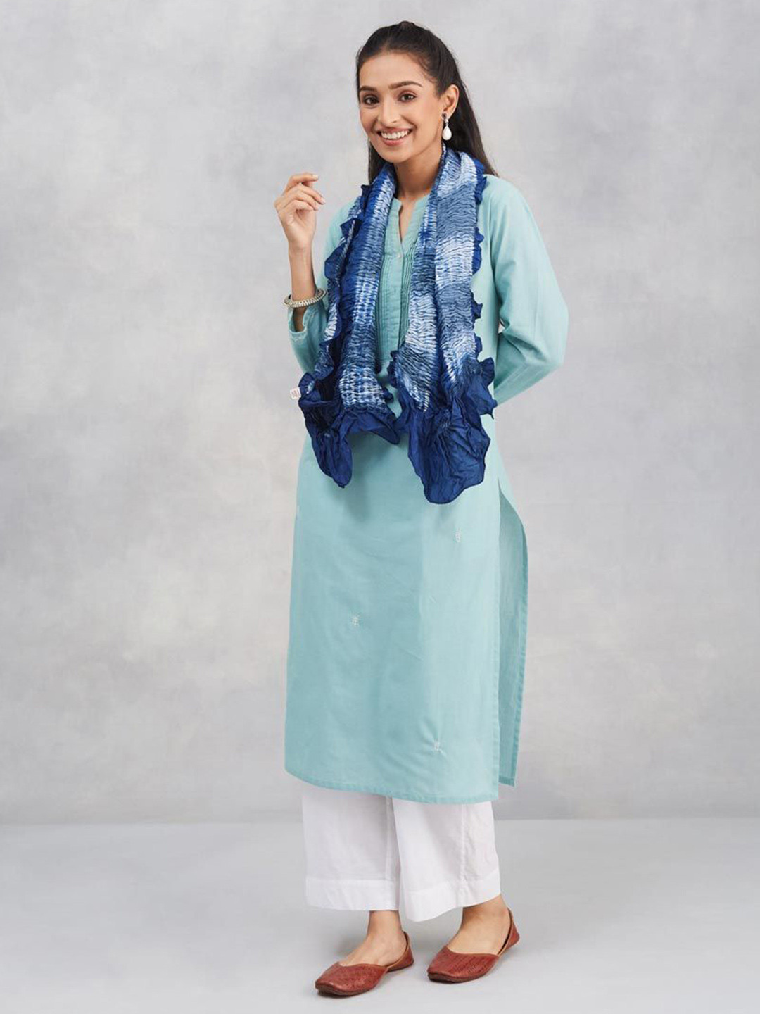 Fabindia Women  Indigo Modal Ombre Stole