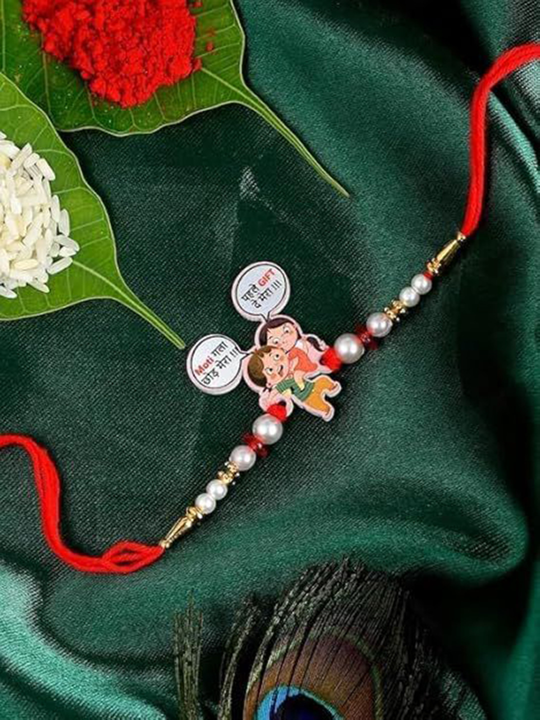 Shoshaa Kids Beaded Slogan Funky Bhai Thread Rakhi