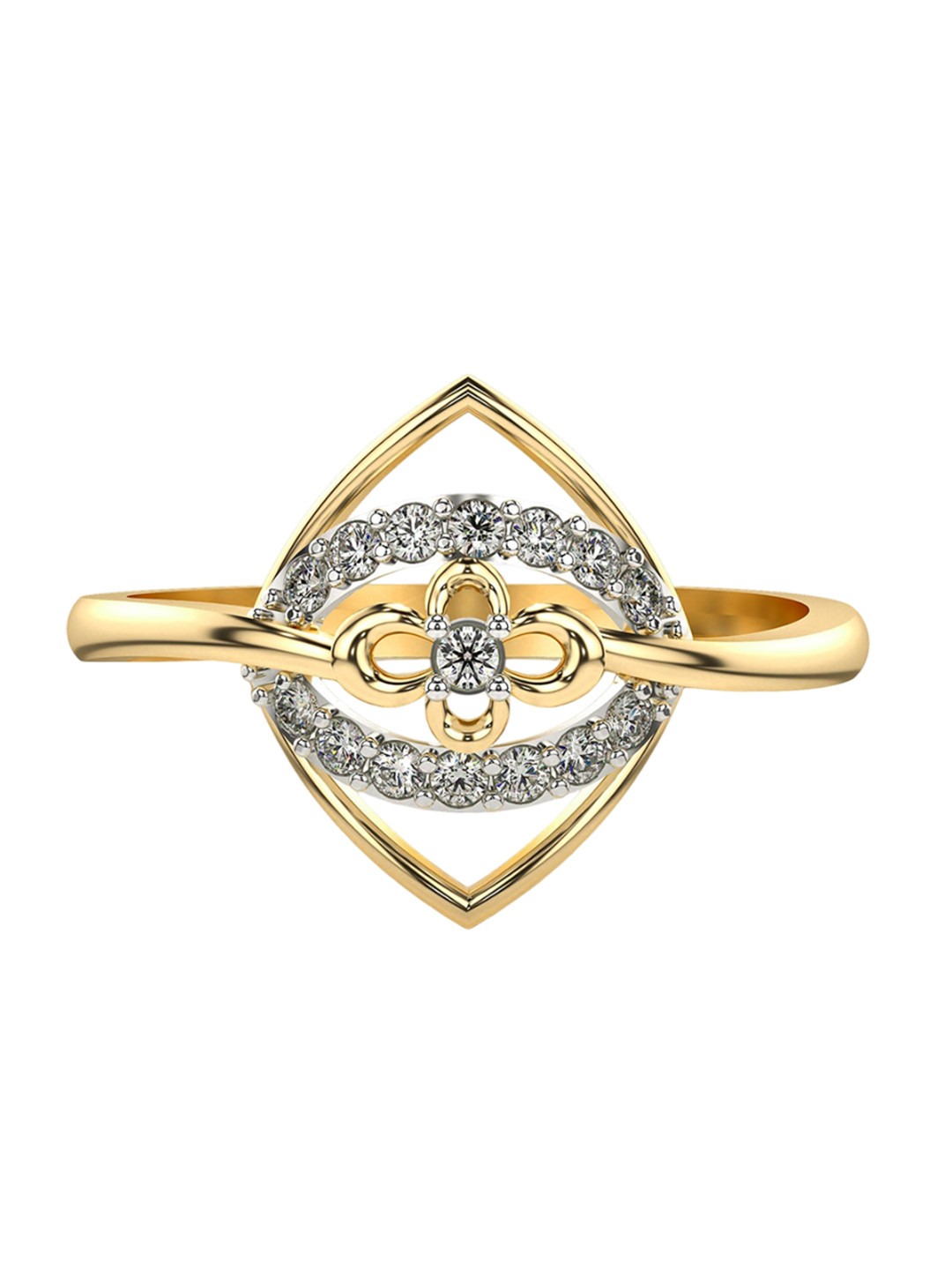 VALANOVA Sterling Silver Yellow Gold Plated 0.18Ct Lab Grown Diamond Ring